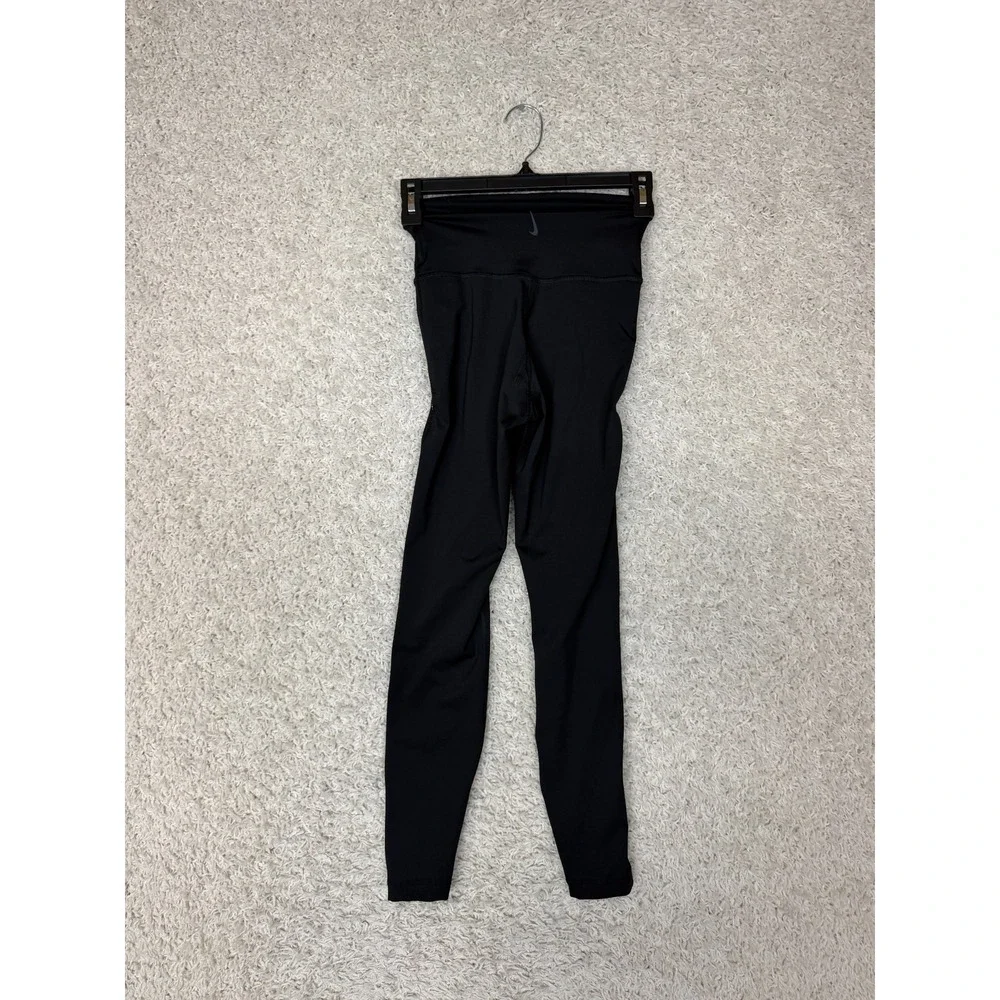 Nike Yoga High Waist 7/8 Metallic Trim Leggings Womens XS Black Work Out Gym
